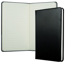 Notizbuch DIN A5 schmal (gebunden) | Echtleder | BOXCALF schwarz